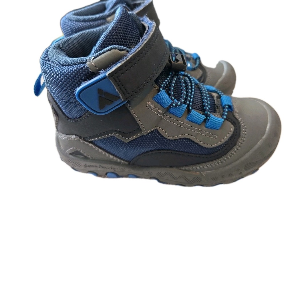 Mishansha Hiking Boots Boys Size 26 (9 9/1/2) Gray, Turquoise Blue, Black